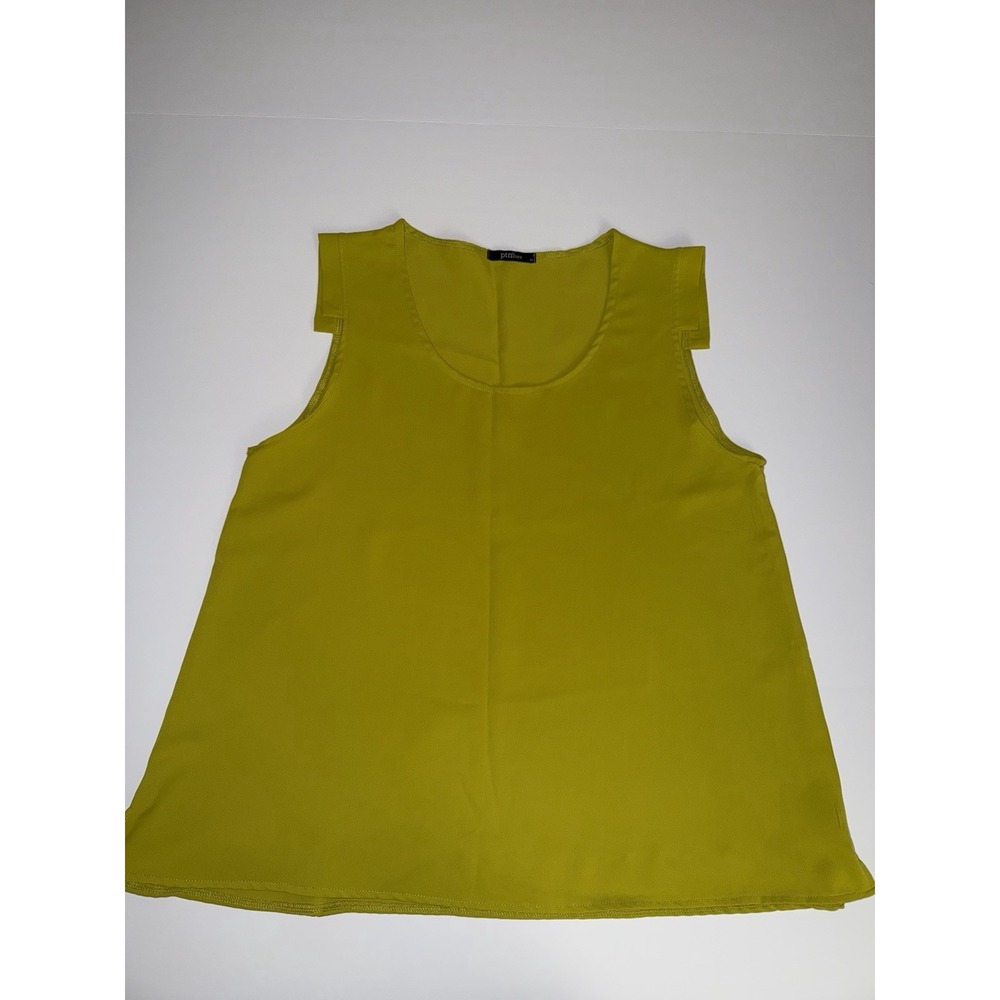 PTN Store Women XL Chartreuse Lime Green Sleeveless Tunic Top Scoop Neck Shirt